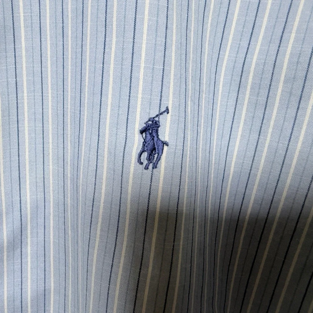 Custom Ralph Lauren Mens Blue White Striped R.L. Academy Bleecker St Shirt XL